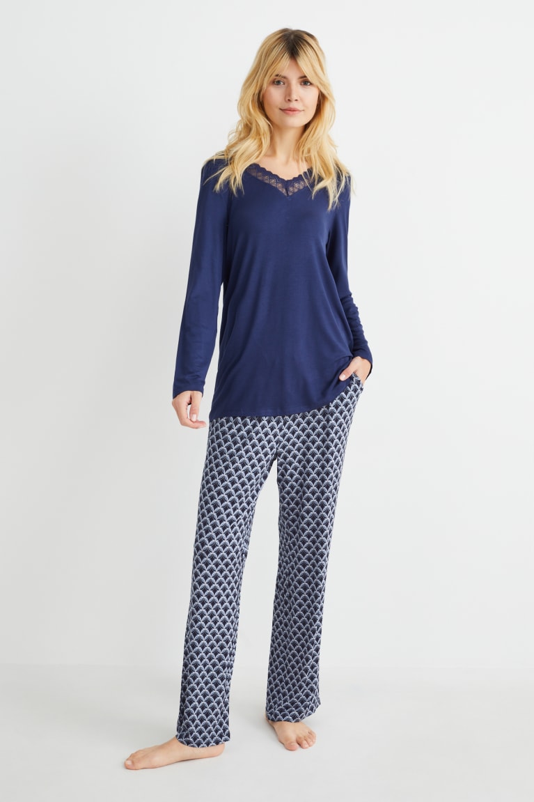 Ropa De Dormir C&A Pyjamas Azules Oscuro | YKUBRF-076