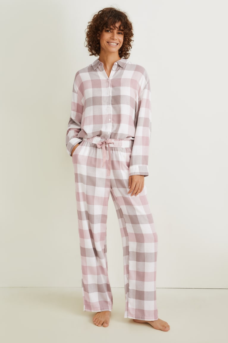 Ropa De Dormir C&A Pyjamas Check Gris Claro | MDTFVC-492