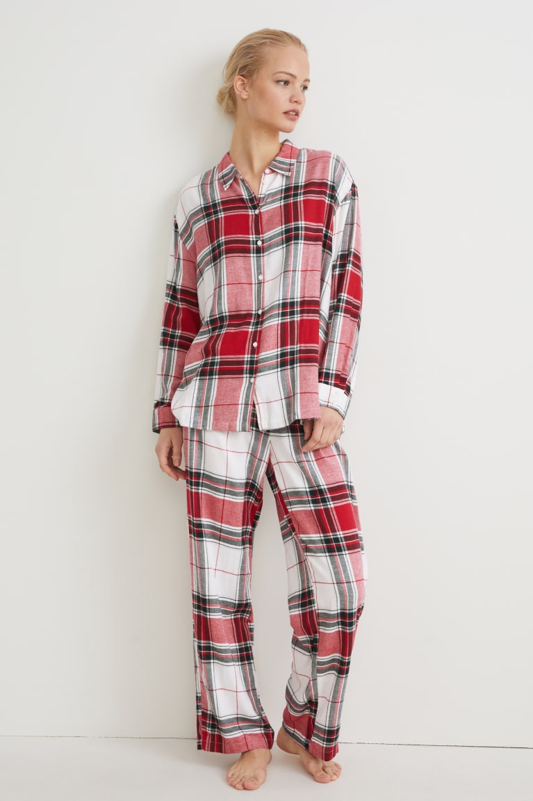 Ropa De Dormir C&A Pyjamas Check Rojas | YICZVG-527