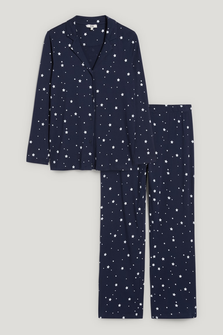 Ropa De Dormir C&A Pyjamas Patterned Azules Oscuro | ZBKGHU-917