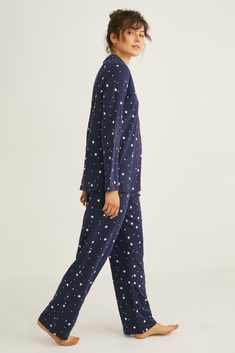 Ropa De Dormir C&A Pyjamas Patterned Azules Oscuro | ZBKGHU-917