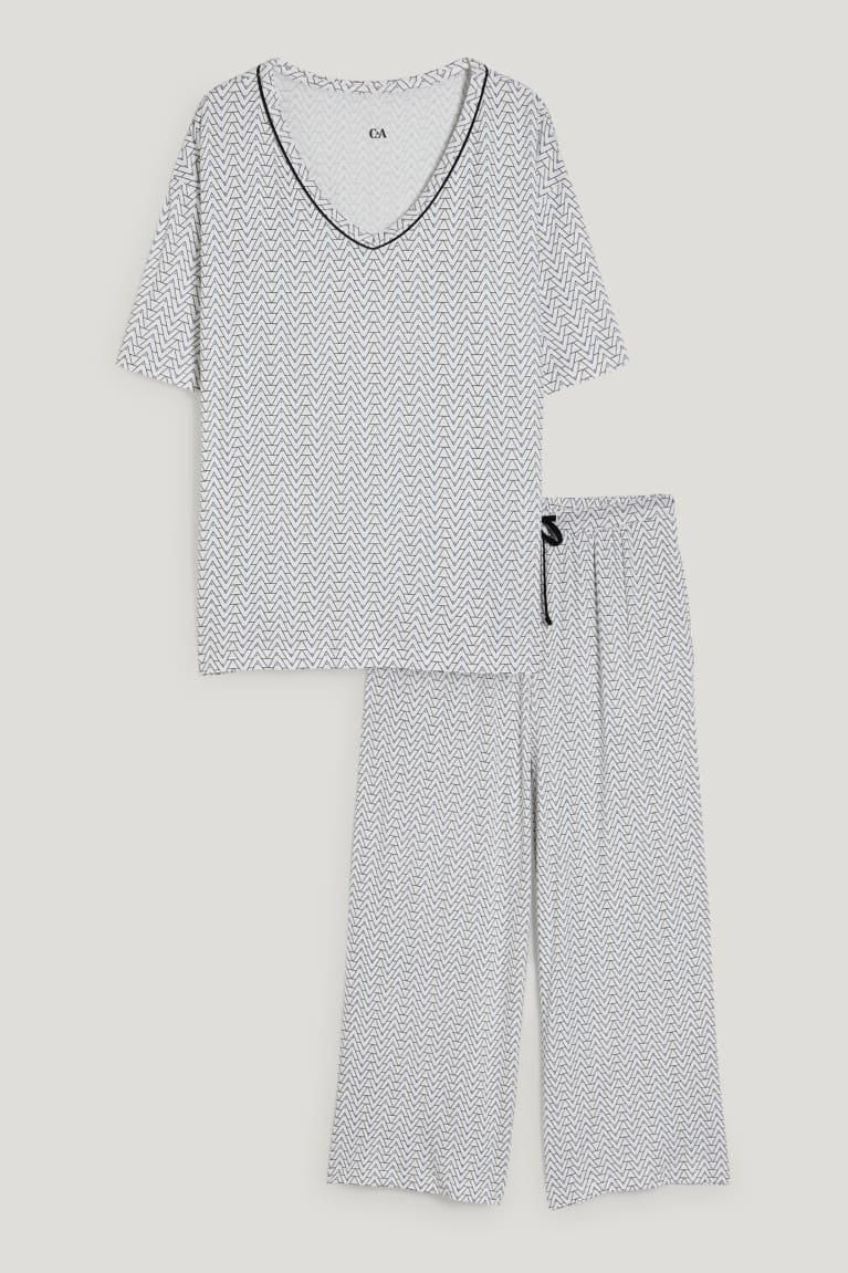 Ropa De Dormir C&A Pyjamas Patterned Blancas | BLNOKS-670