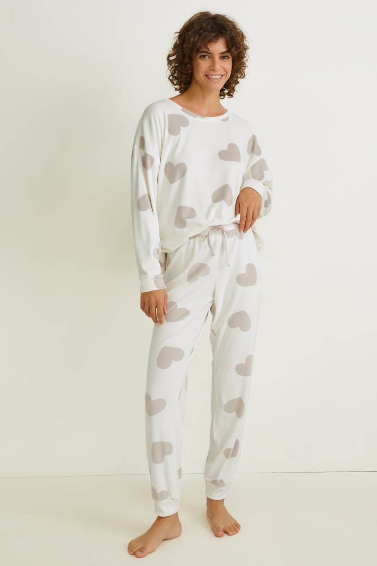 Ropa De Dormir C&A Velour Pyjamas Blancas | LVENXQ-849