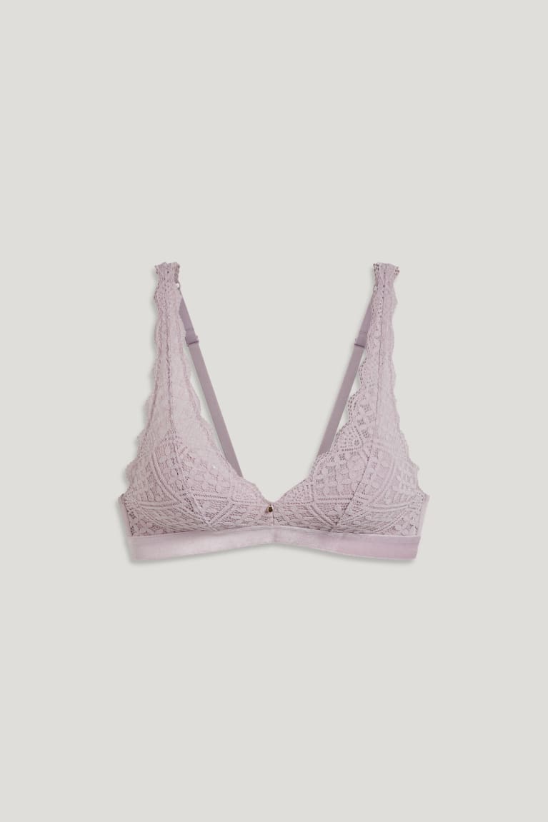 Ropa Interior C&A Bralette Acolchado Lycra® Moradas Claro | RBPVIU-024