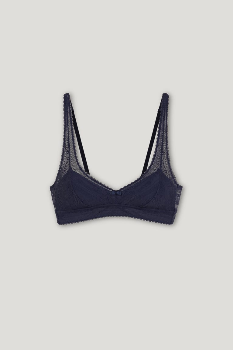 Ropa Interior C&A Bralette Acolchado Lycra® Azules Oscuro | THUYEL-917