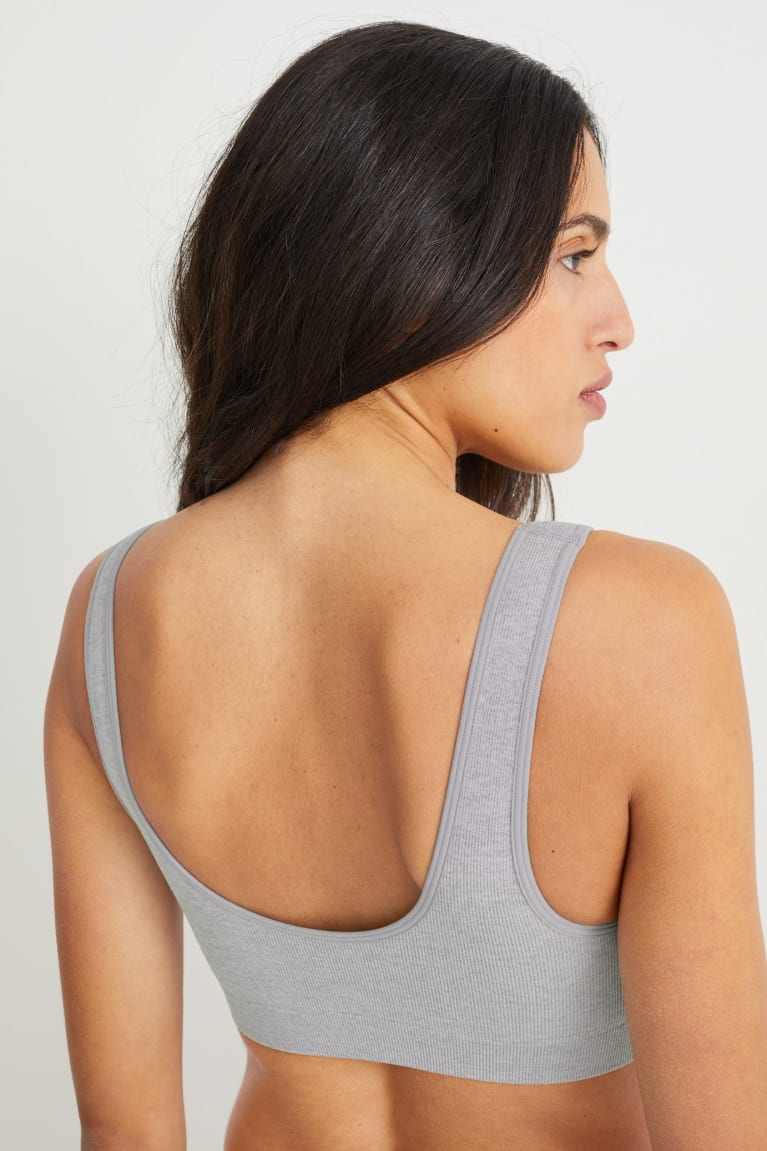 Ropa Interior C&A Crop Acolchado Seamless- Lycra® Gris | SRWLCI-380