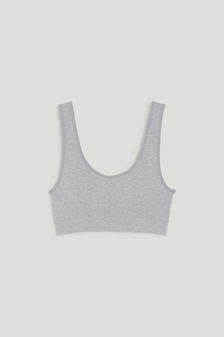 Ropa Interior C&A Crop Acolchado Seamless- Lycra® Gris | SRWLCI-380