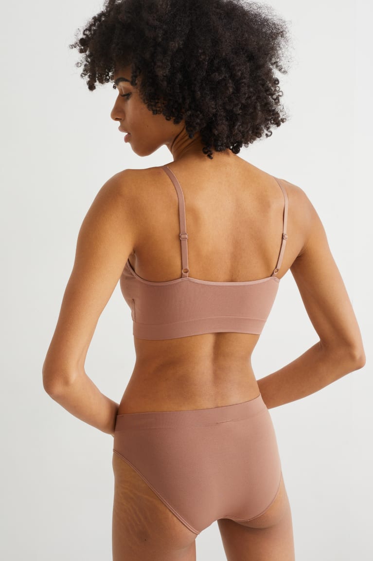 Ropa Interior C&A Crop Acolchado Seamless Marrones | VDTORP-769