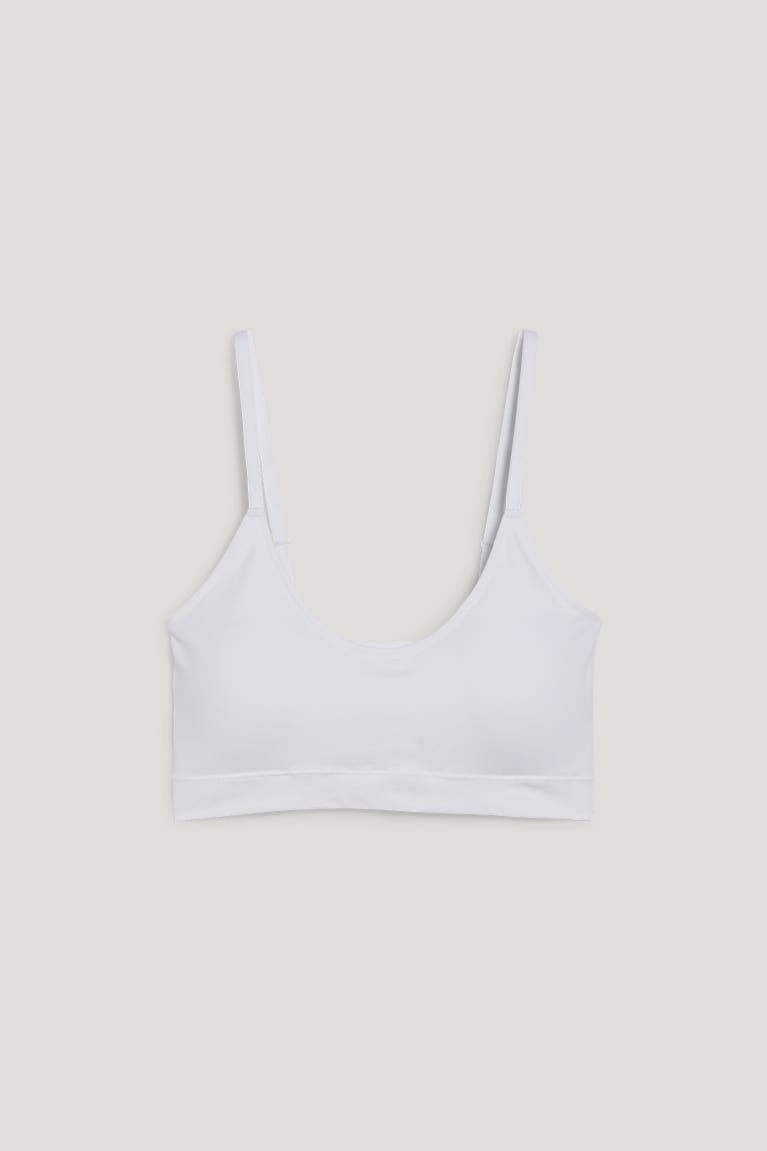 Ropa Interior C&A Crop Acolchado Seamless- Lycra® Blancas | VEWPGJ-532