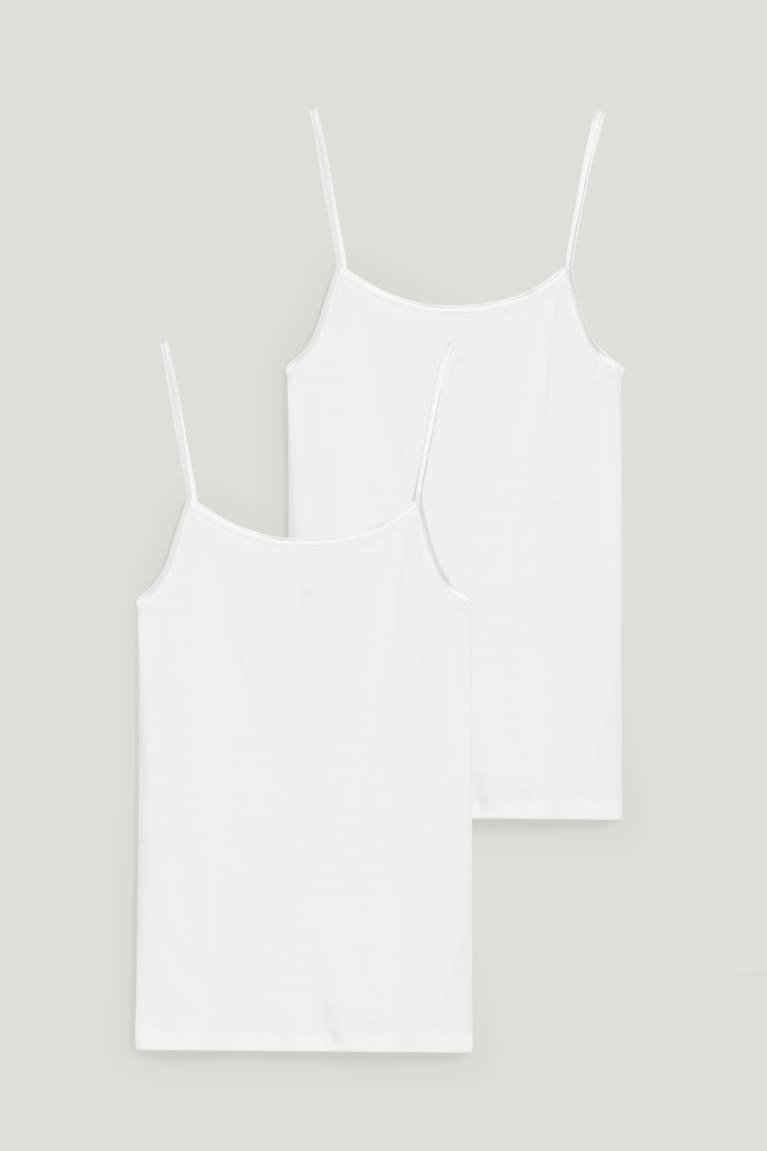 Ropa Interior C&A Multipack Of 2 Camisole Organic Algodon Blancas | EYFDQA-017