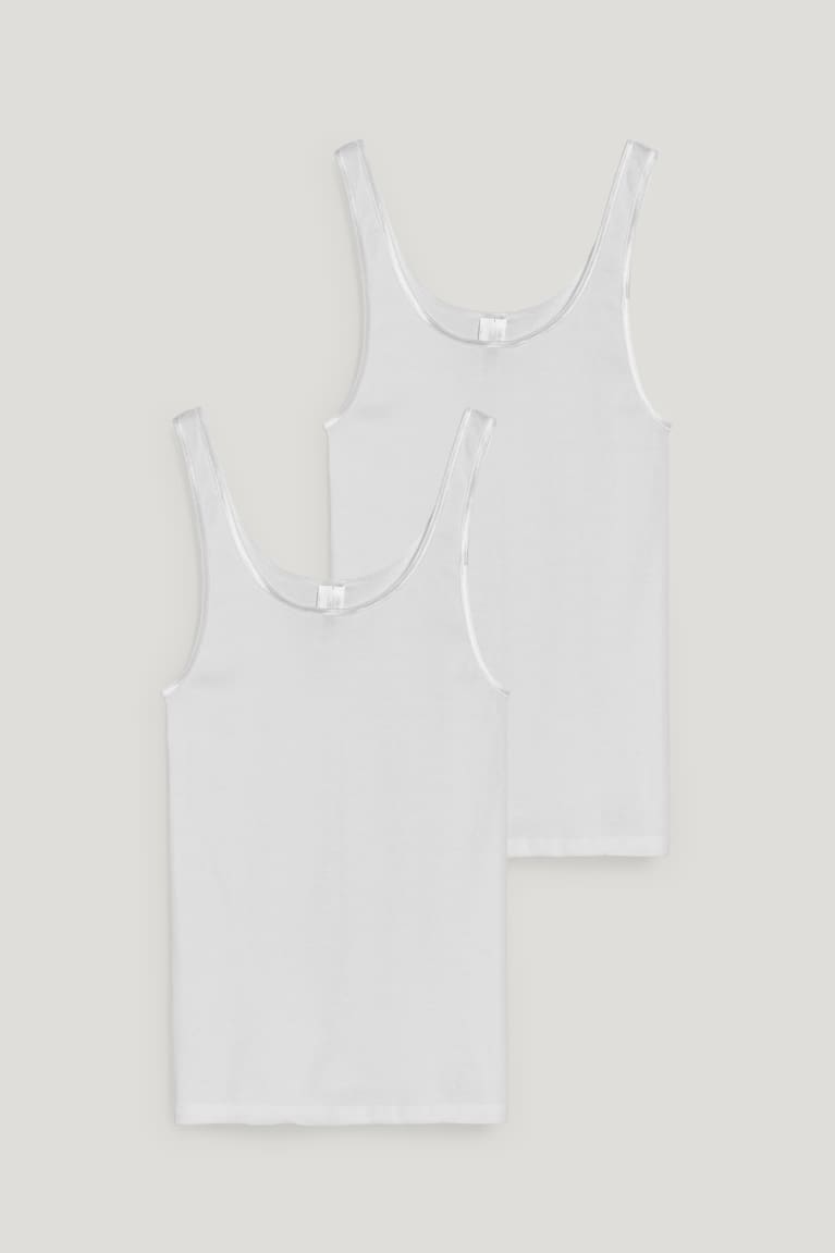 Ropa Interior C&A Multipack Of 2 Camisole Organic Algodon Blancas | NXJSZK-546