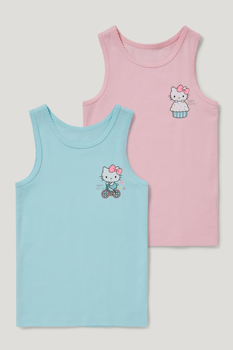 Ropa Interior C&A Multipack Of 2 Hello Kitty Vest Organic Algodon Turquesa Claro | QGJURM-590