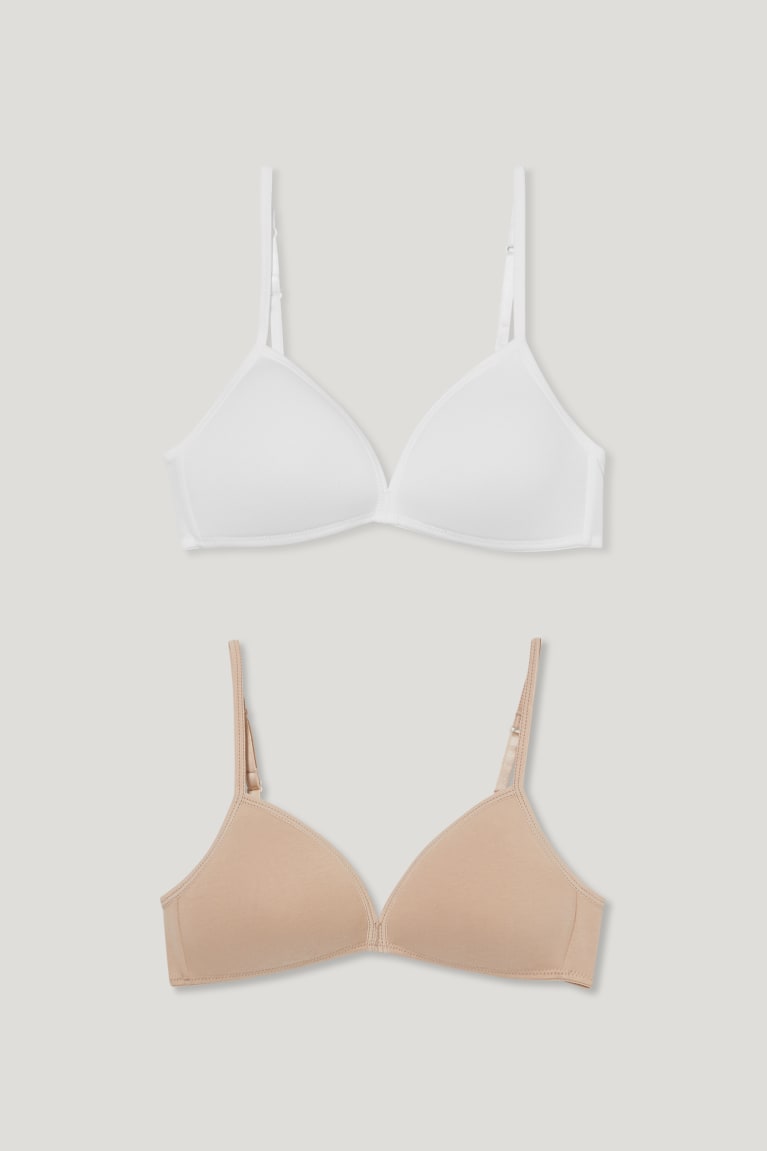 Ropa Interior C&A Multipack Of 2 Non-wired Bra Acolchado Organic Algodon Beige | NDWHVG-169