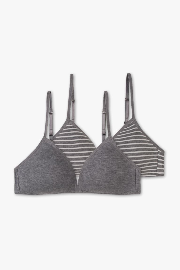 Ropa Interior C&A Multipack Of 2 Non-wired Bra Acolchado Organic Algodon Gris | ZGLCVF-768