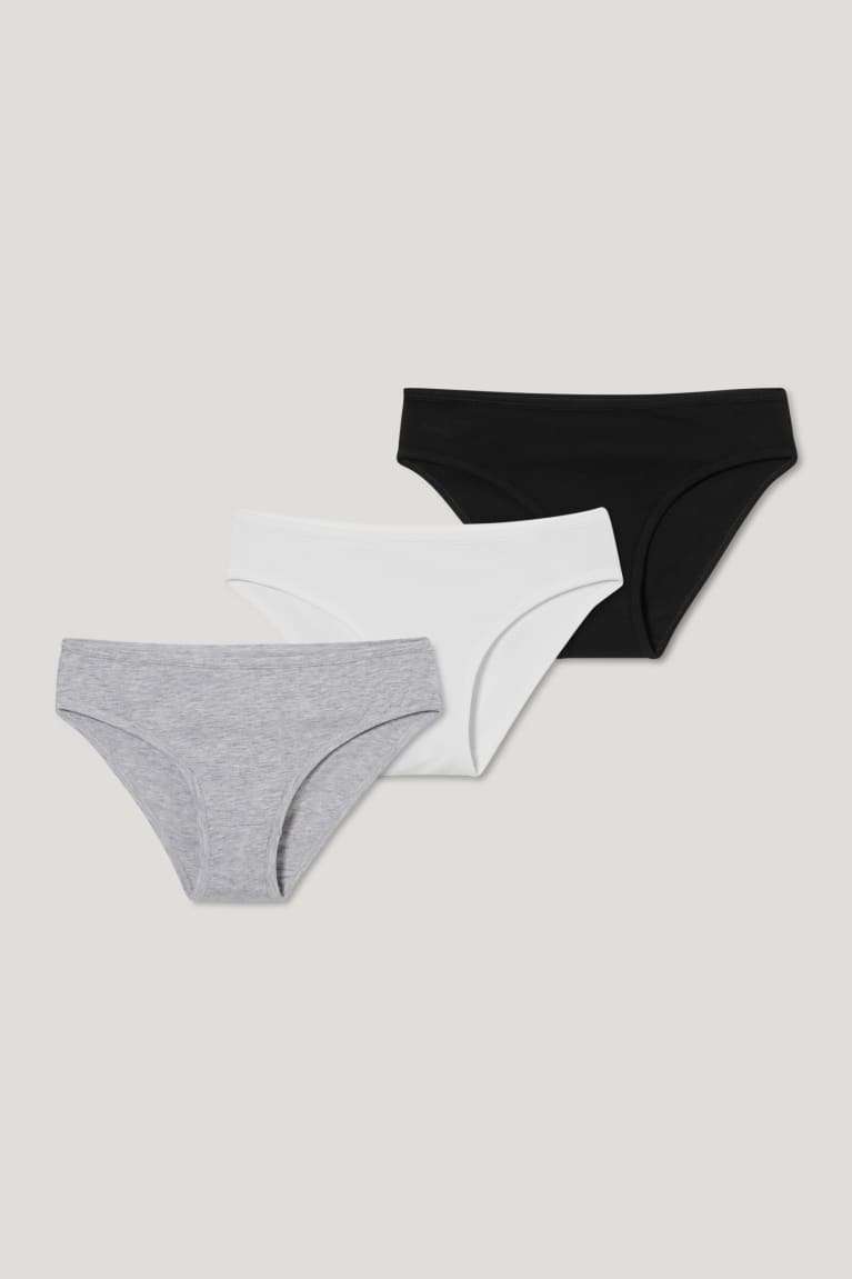 Ropa Interior C&A Multipack Of 3 Briefs Organic Algodon Blancas Negras | OESUWC-213