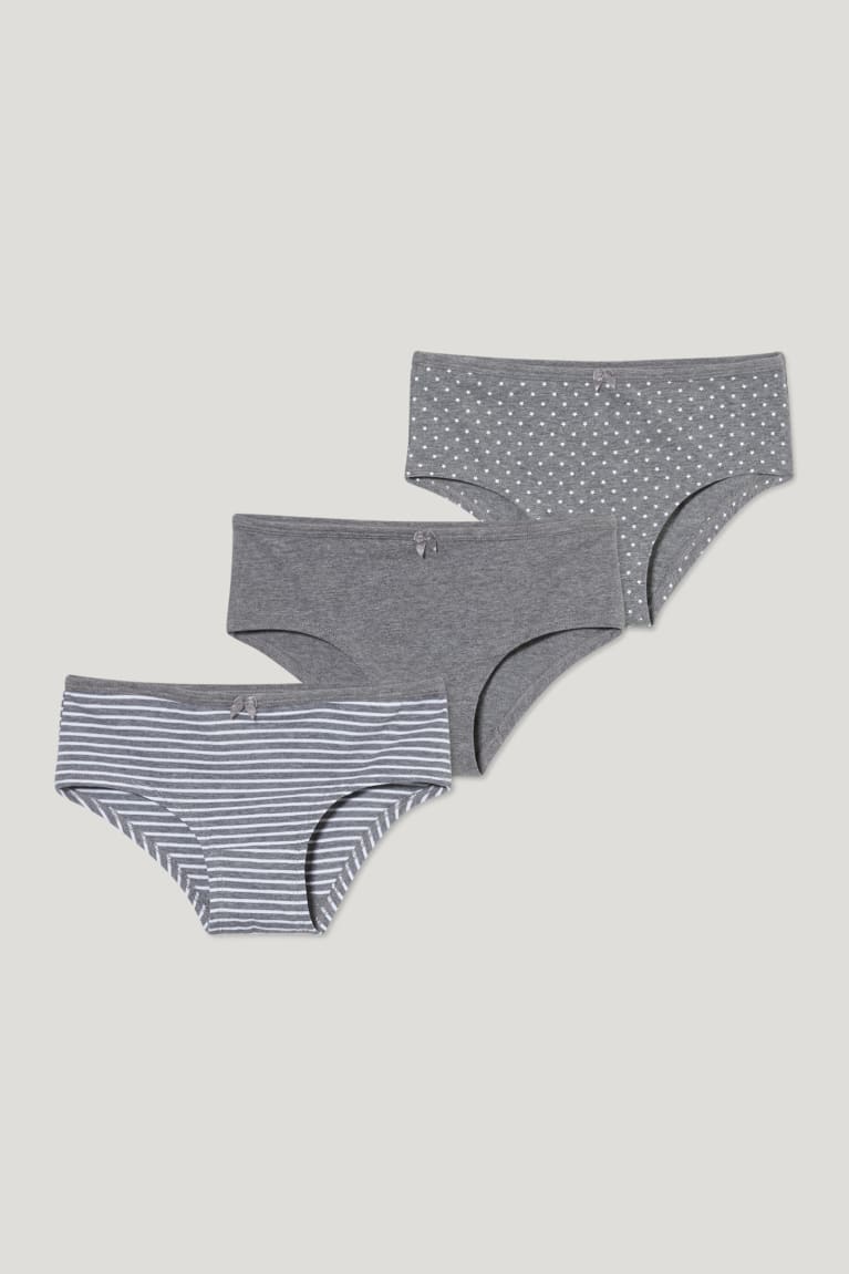 Ropa Interior C&A Multipack Of 3 Briefs Organic Algodon Gris | QRBOCM-631