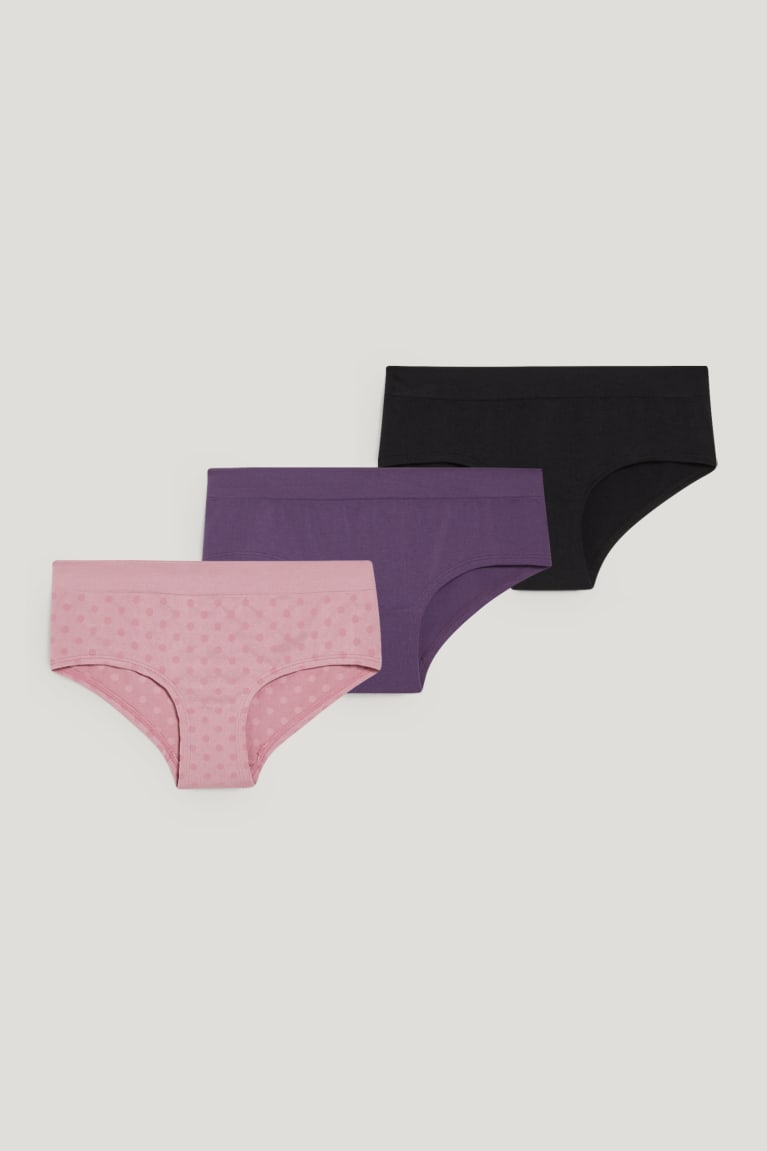 Ropa Interior C&A Multipack Of 3 Hipster Briefs Rosas Oscuro | LZPYFE-934