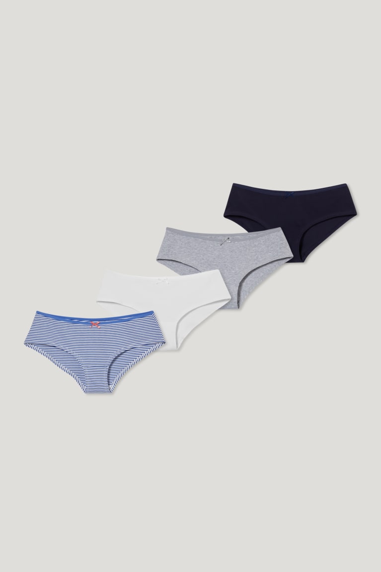 Ropa Interior C&A Multipack Of 4 Hipster Briefs Organic Algodon Azules | ATLDWO-607