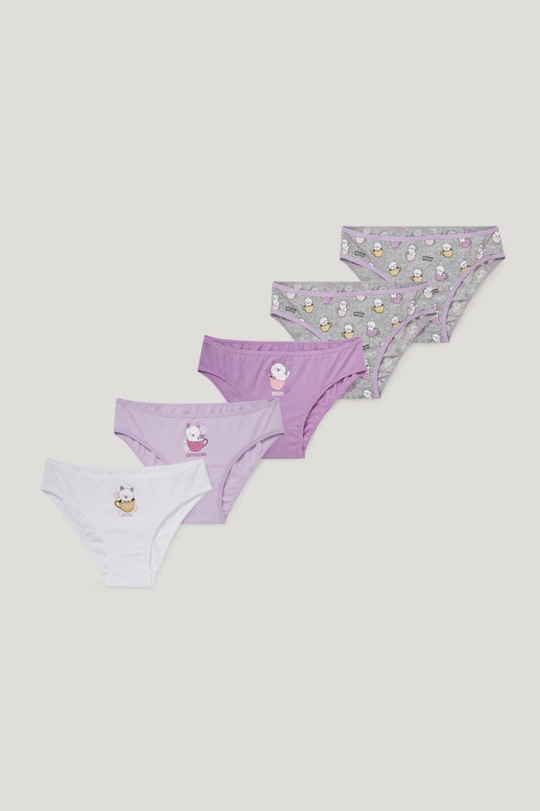 Ropa Interior C&A Multipack Of 5 Briefs Organic Algodon Moradas | HEQLWJ-671