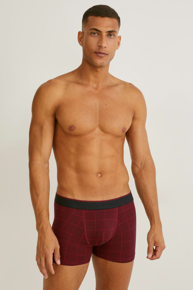 Ropa Interior C&A Multipack Of 5 Trunks Organic Algodon Lycra® Rojas Azules Oscuro | HBJFAX-852