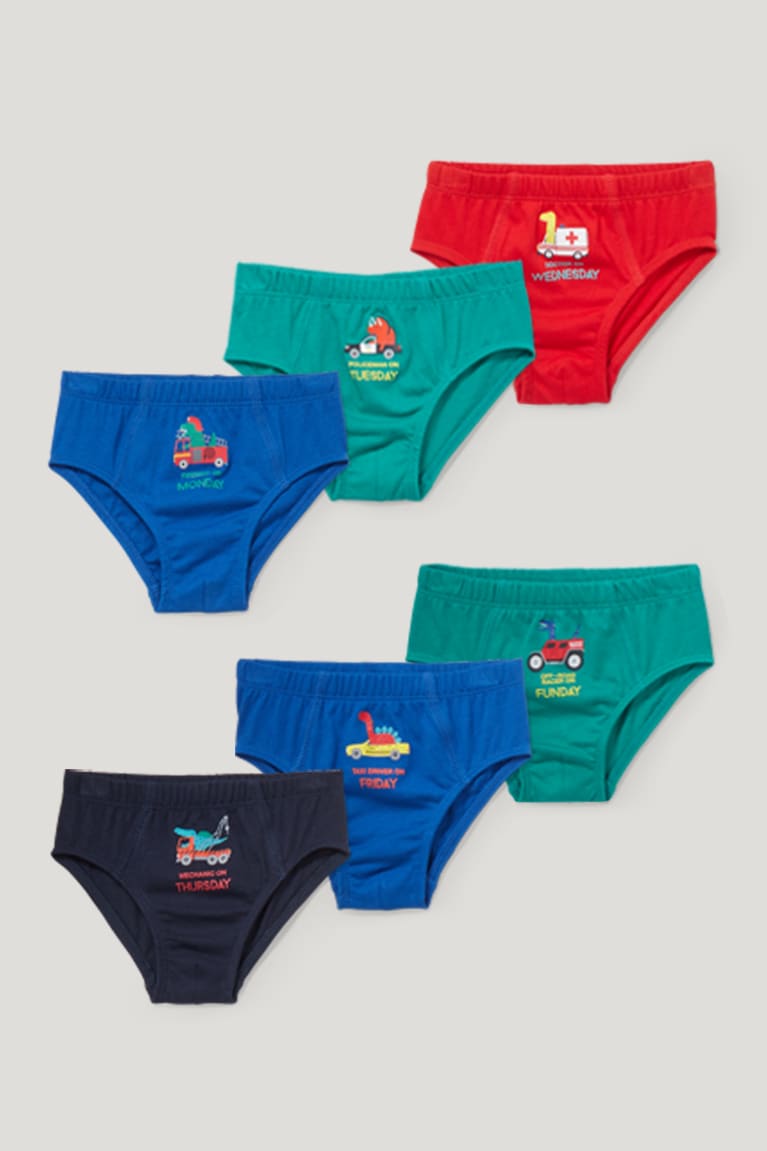 Ropa Interior C&A Multipack Of 6 Dinosaur Briefs Organic Algodon Verde | VKFGBU-059