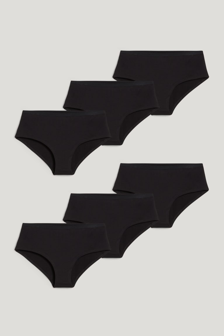 Ropa Interior C&A Multipack Of 6 Hipster Briefs Lycra® Negras | EYLCJT-195