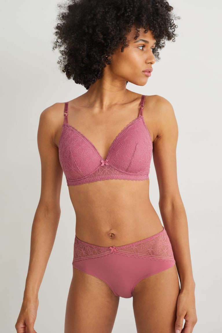 Ropa Interior C&A Non-wired Bra Acolchado Lycra® Rosas | AQNMIB-987