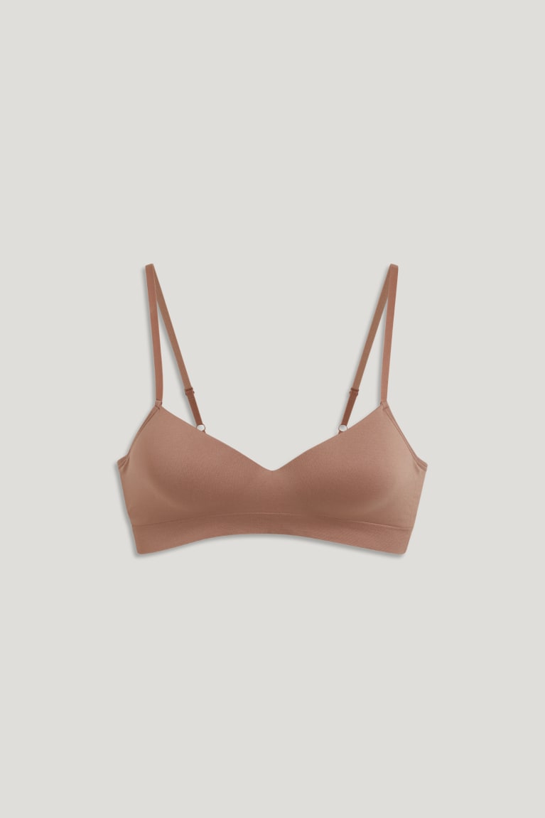 Ropa Interior C&A Non-wired Bra Acolchado Seamless Marrones | YWRVOX-218