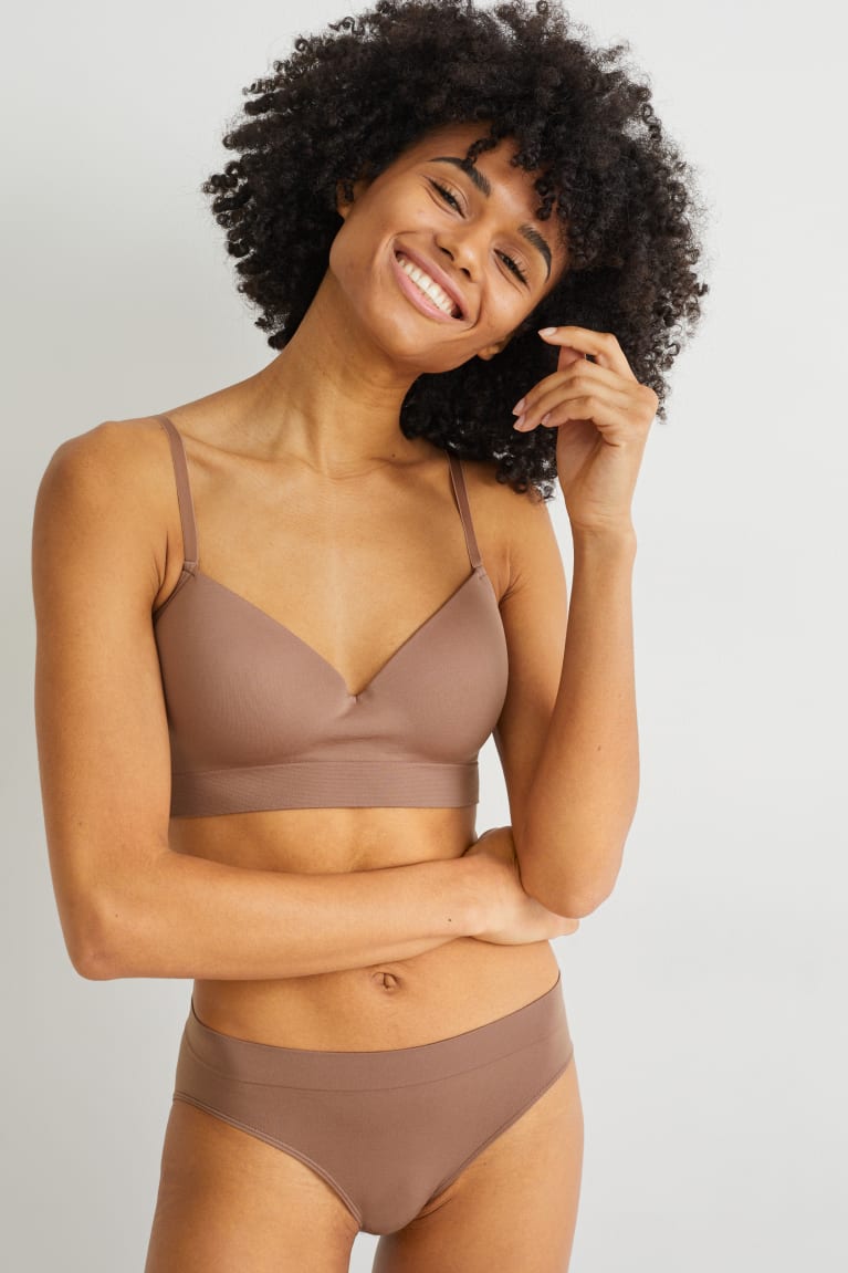 Ropa Interior C&A Non-wired Bra Acolchado Seamless Marrones | YWRVOX-218