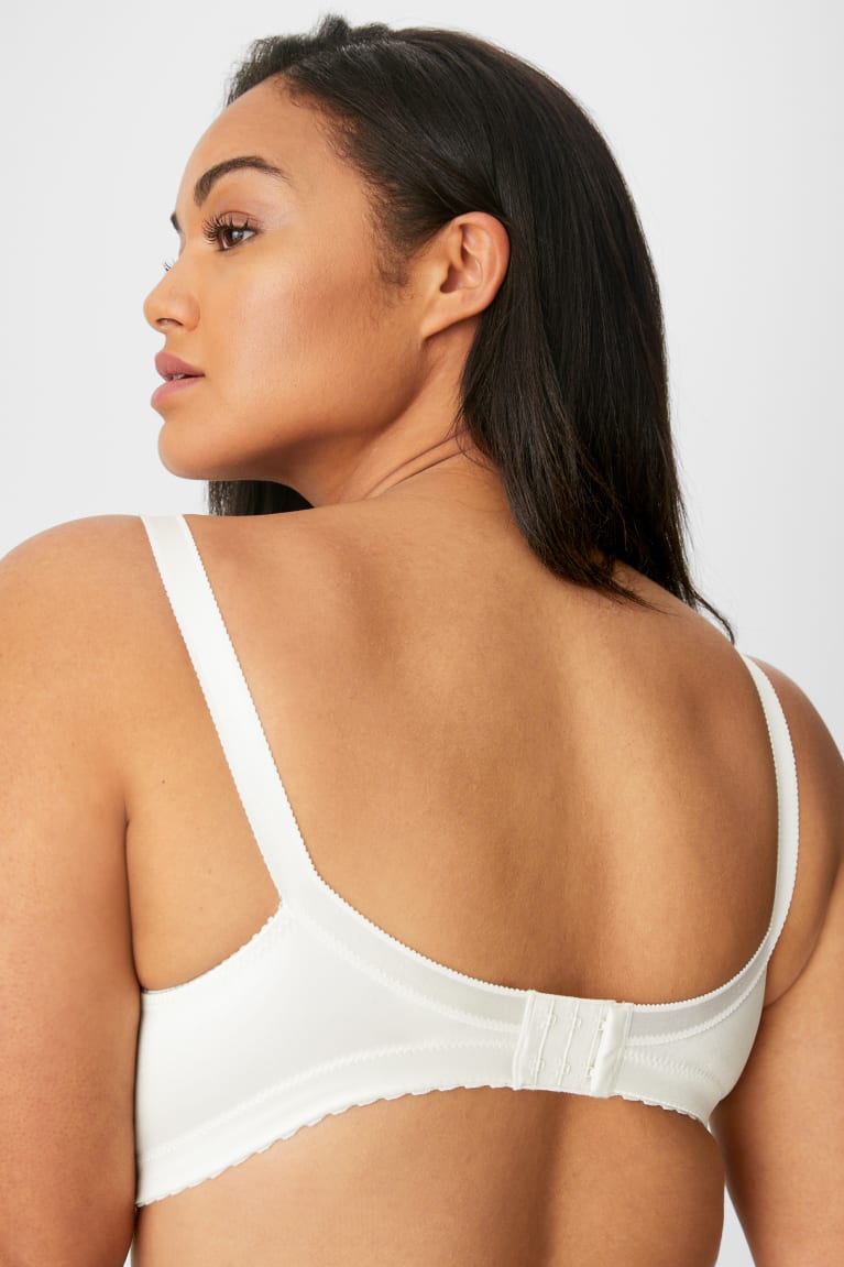 Ropa Interior C&A Non-wired Minimiser Bra Shiny Creme | EBVHZL-613