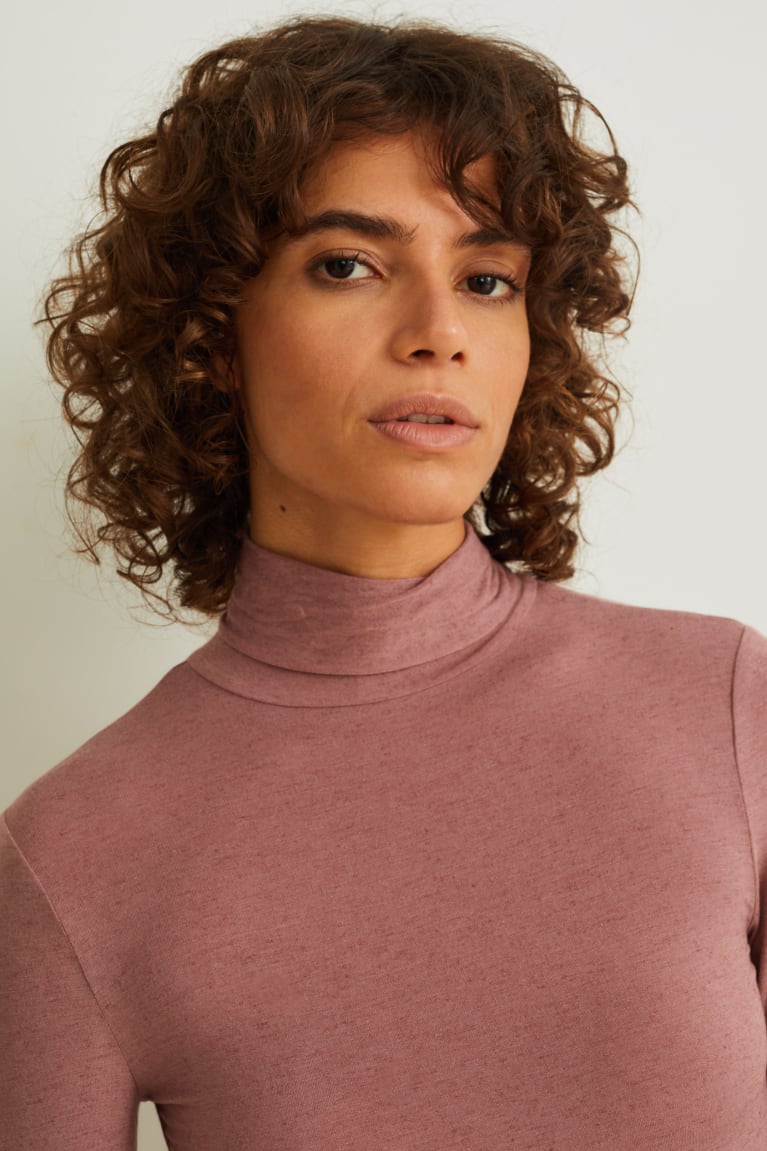 Ropa Interior C&A Polo Neck Containing Cashmere Rosas Oscuro | HSLJNY-825