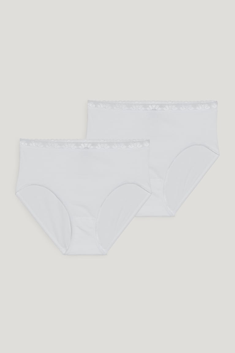 Ropa Interior C&A Speidel Multipack Of 2 Briefs Organic Algodon Blancas | FBRUJL-816