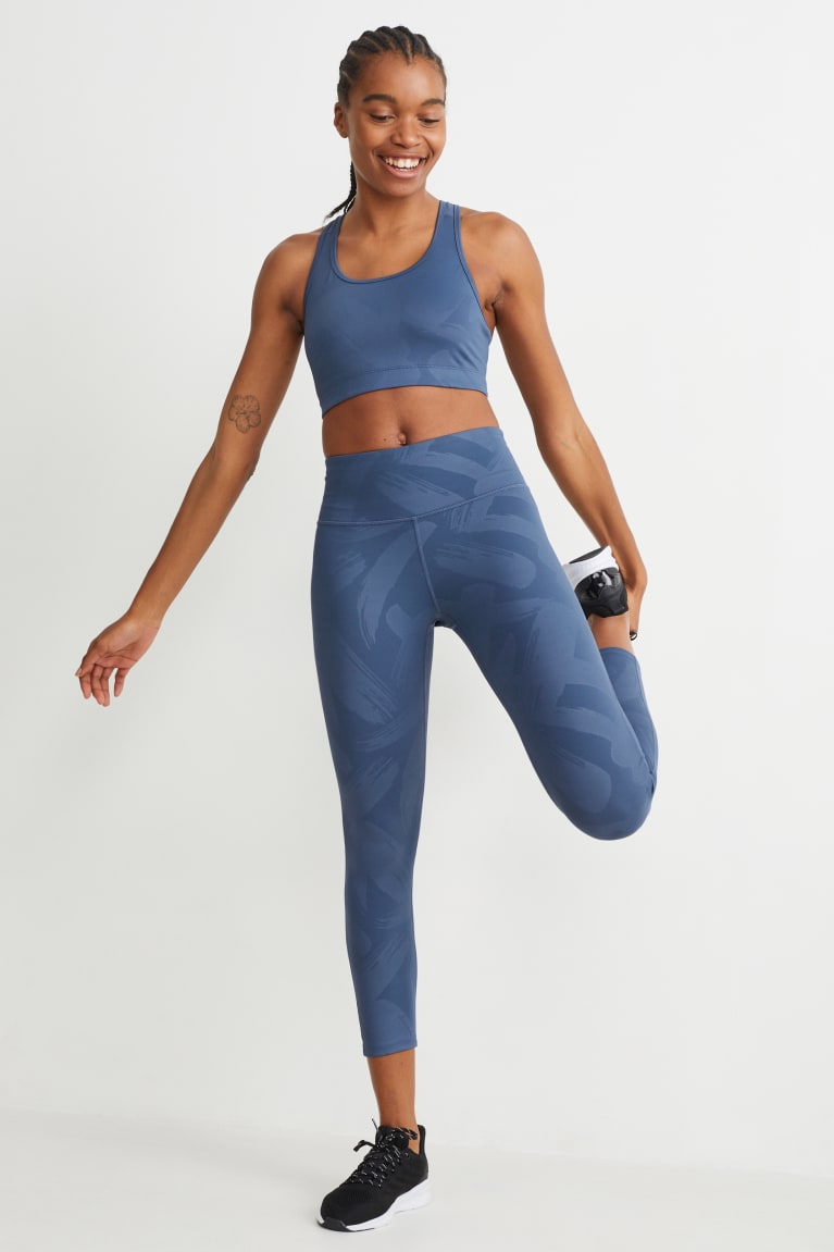 Ropa Interior C&A Sports Bra Acolchado 4 Way Stretch Azules | XSYBMP-127