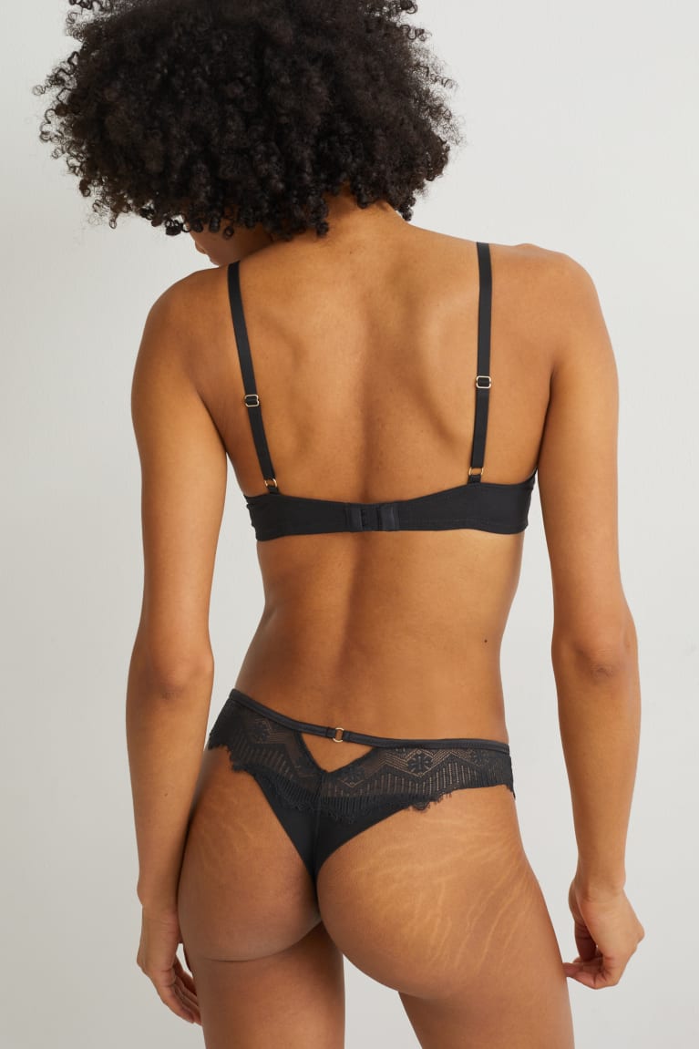 Ropa Interior C&A Tanga Negras | QKTIAB-742