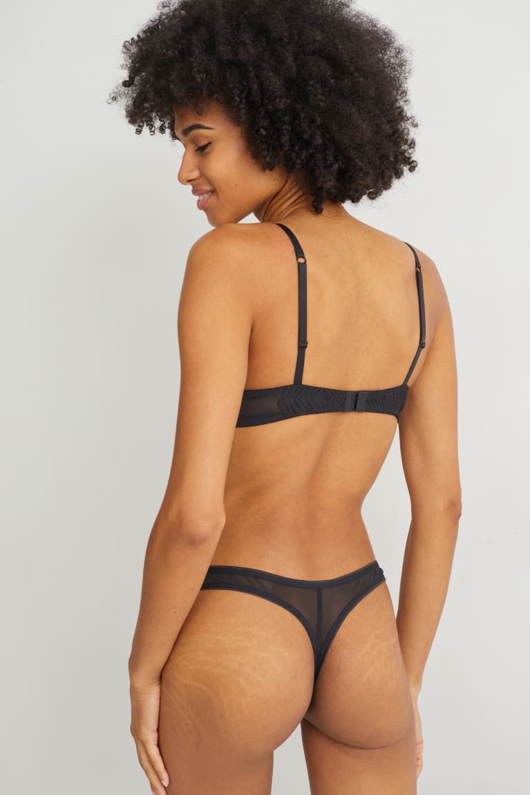 Ropa Interior C&A Tanga Negras | WNYRCT-804