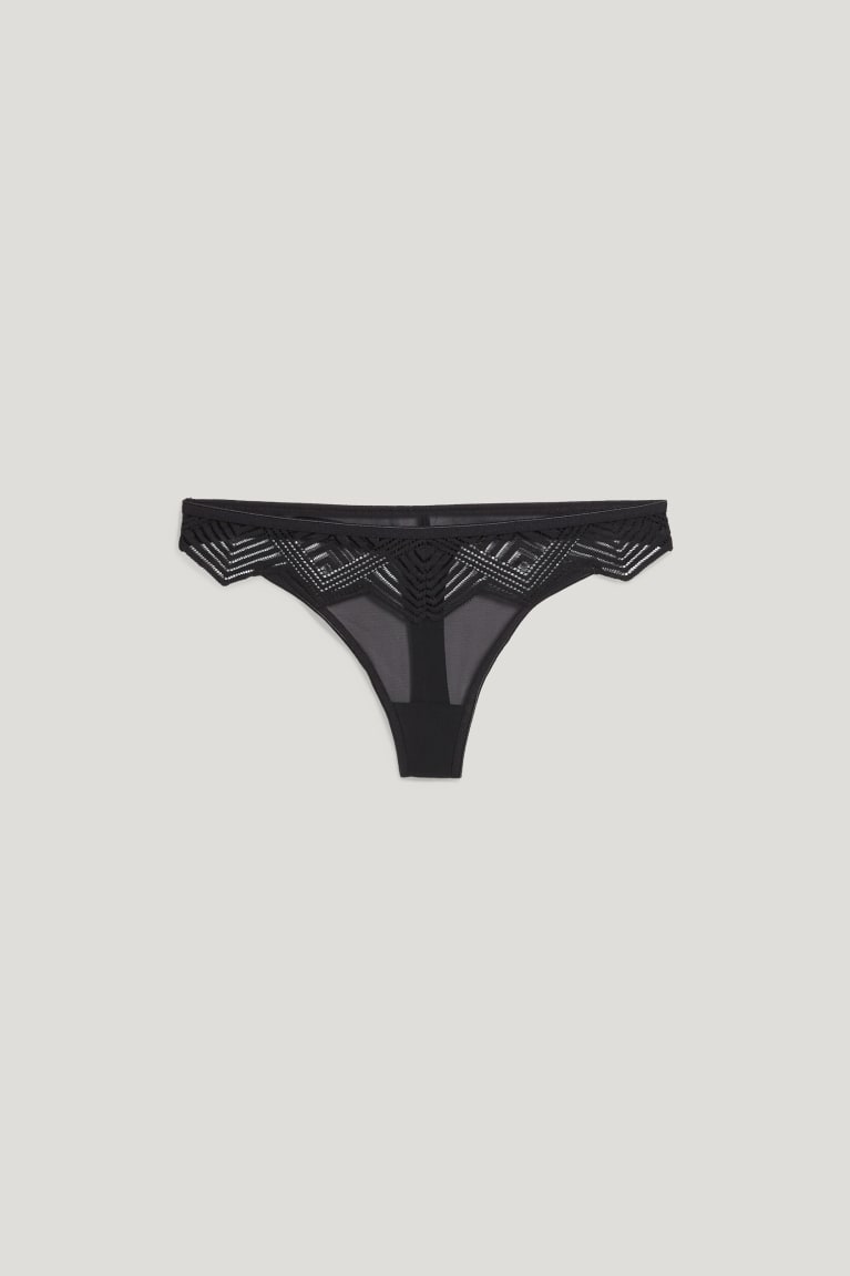 Ropa Interior C&A Tanga Negras | WNYRCT-804