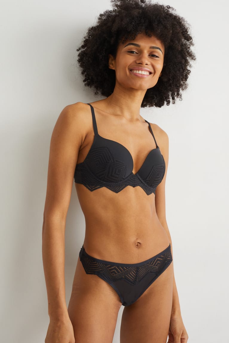 Ropa Interior C&A Tanga Negras | WNYRCT-804