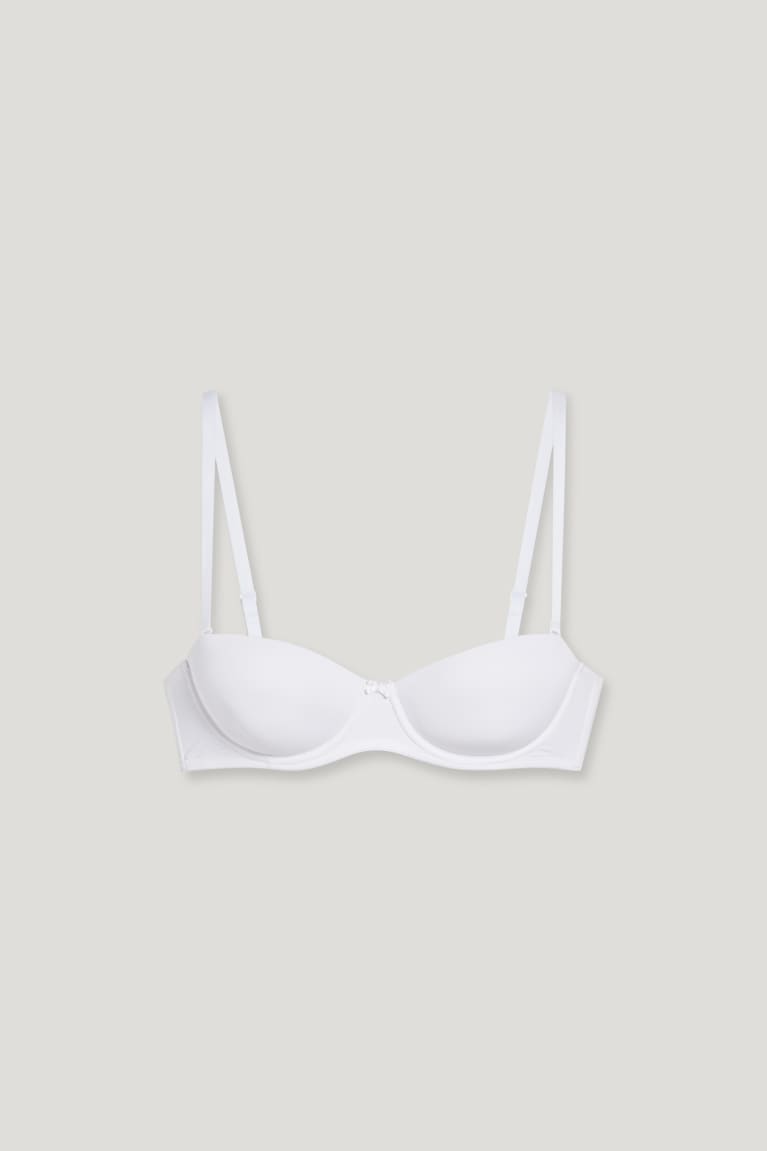 Ropa Interior C&A Underwire Bra Balconette Acolchado Lycra® Blancas | MTKLJB-614