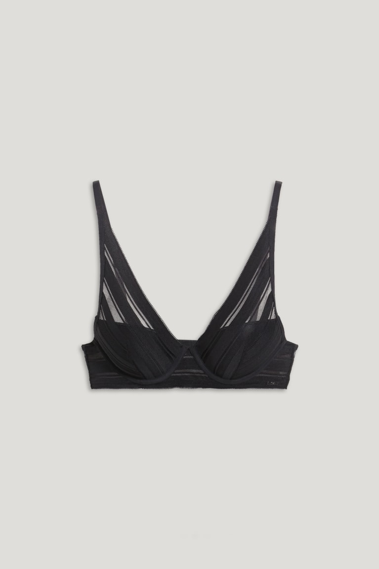 Ropa Interior C&A Underwire Bra Demi Acolchado Negras | EPFOSI-248