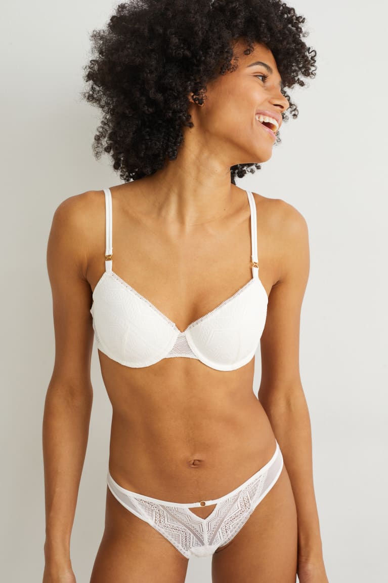 Ropa Interior C&A Underwire Bra Demi Acolchado Blancas | MREGYT-348