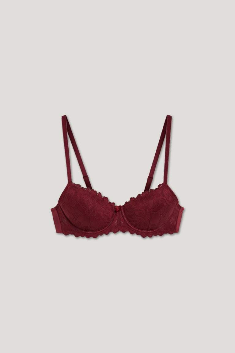 Ropa Interior C&A Underwire Bra Demi Acolchado Burdeos | TXJPOC-097