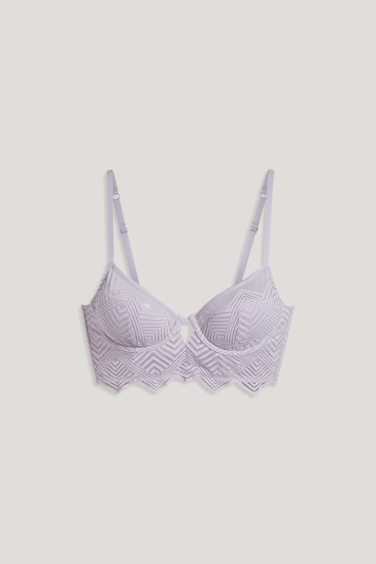 Ropa Interior C&A Underwire Bra Demi Acolchado Moradas Claro | VUBADY-247