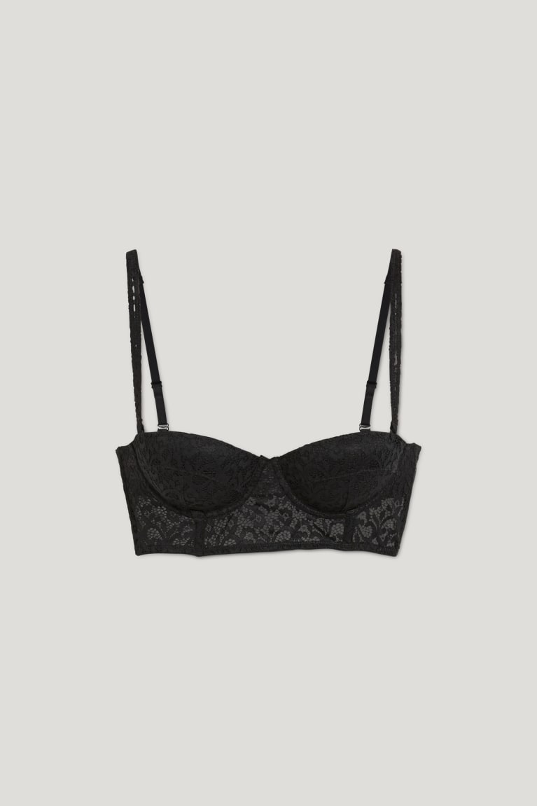 Ropa Interior C&A Underwire Bralette Acolchado Negras | HBITZV-563