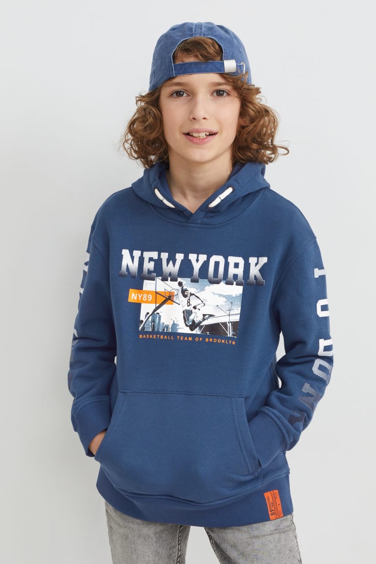 Sudadera Con Capucha C&A Azules Oscuro | HCBATN-853