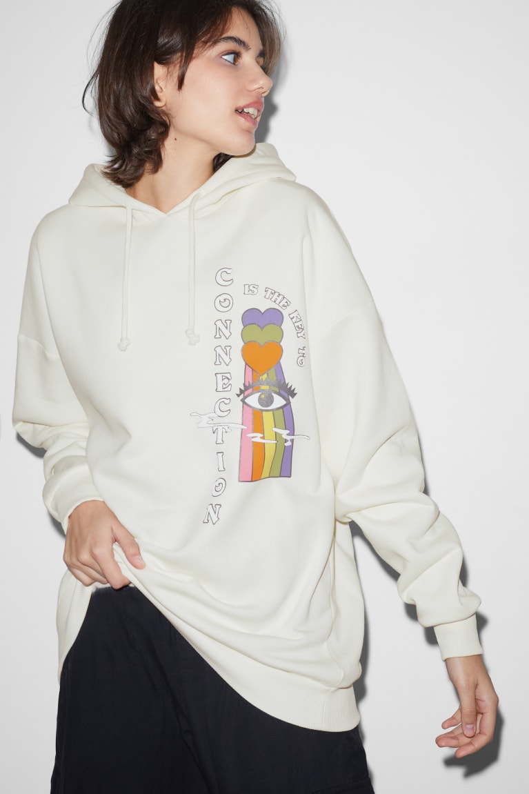 Sudadera Con Capucha C&A Clockhouse Blancas | EPUNIZ-568