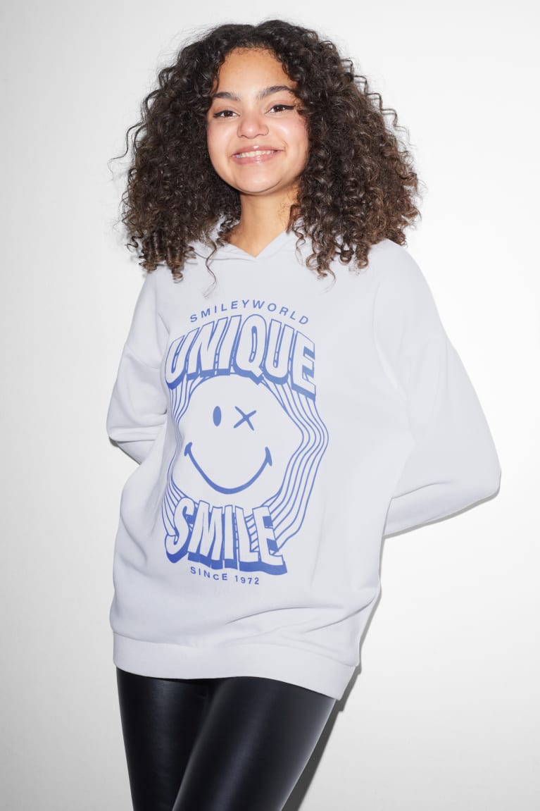 Sudadera Con Capucha C&A Clockhouse Smileyworld® Blancas | NJIQTH-945