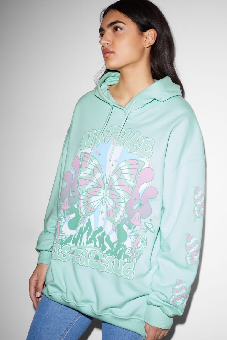 Sudadera Con Capucha C&A Clockhouse Verde Menta Verde | TUGQHX-487