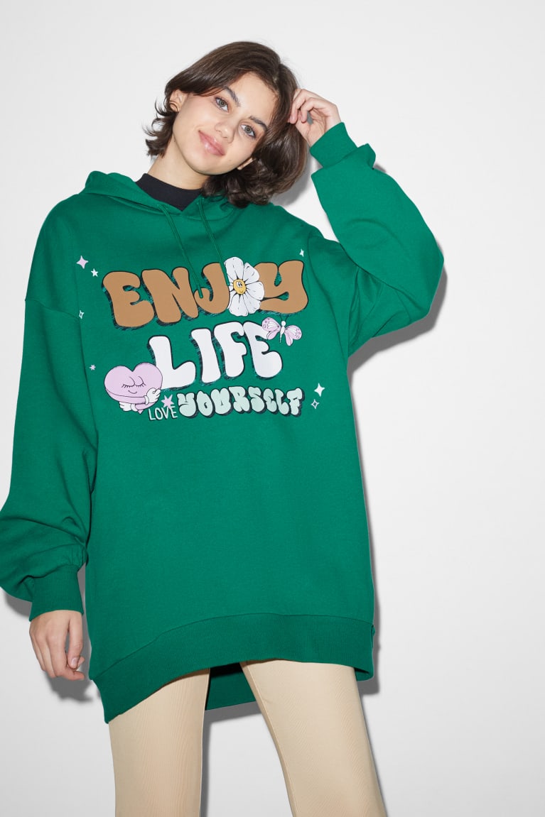 Sudadera Con Capucha C&A Clockhouse Verde | VAFTLR-540