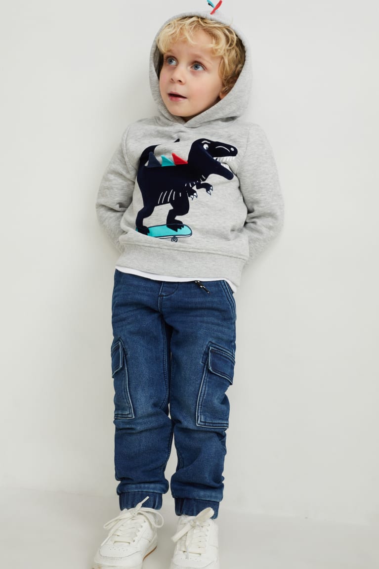 Sudadera Con Capucha C&A Dinosaur Gris Claro | OTICAZ-941