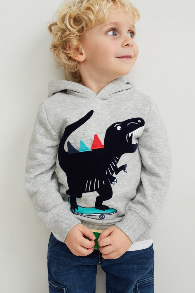 Sudadera Con Capucha C&A Dinosaur Gris Claro | OTICAZ-941